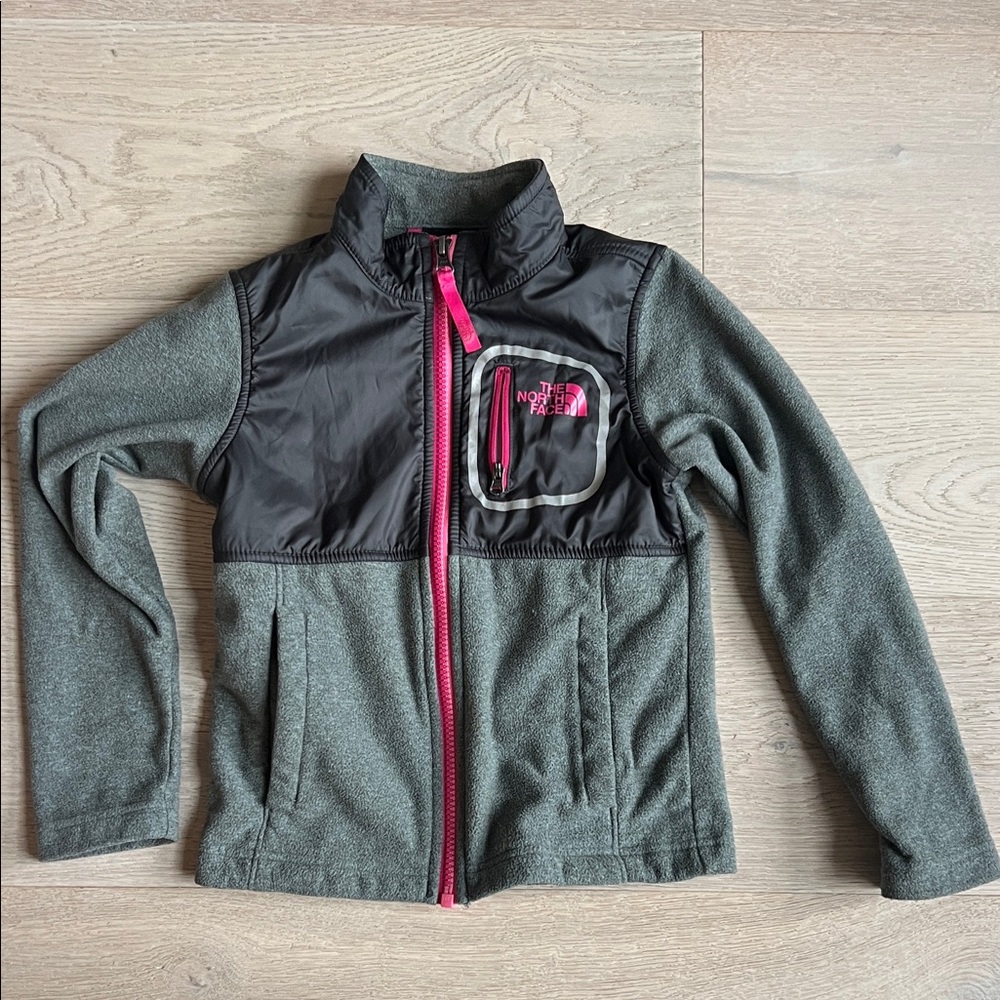 The North Face Charcoal and Fuchsia Lightweight Fleece Nylon - Girls Kids XS